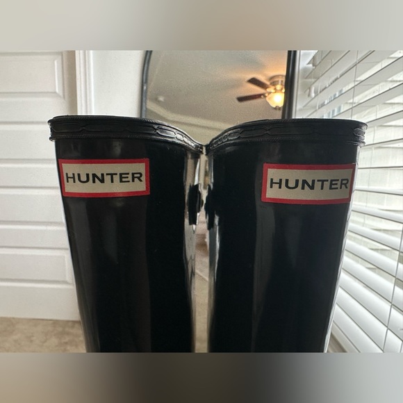 HUNTER Original Adjustable Tall Gloss Rainboot Black size 9 - Picture 3 of 5